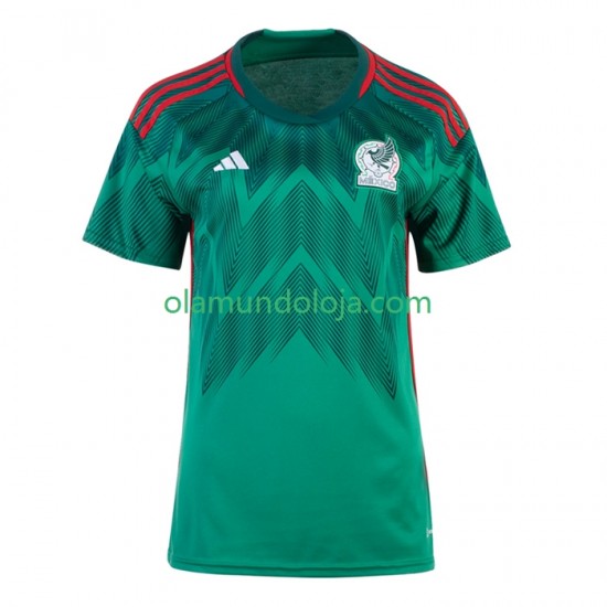 Camisola México Mulher Equipamento Primeiro 2022-2023 Manga Curta